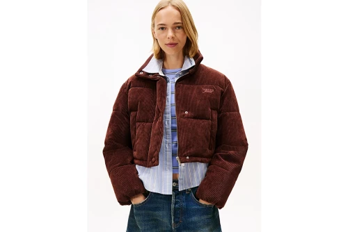 Tommy Jeans Relaxed Corduroy Cropped  Μπουφάν Puffer Γυναικείο (DW0DW21658 GS7)