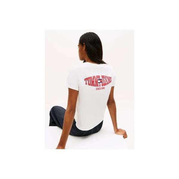 Tommy Jeans Wavy Flag Back Logo Jersey T-Shirt Γυναικείο (DW0DW22274 YBL)
