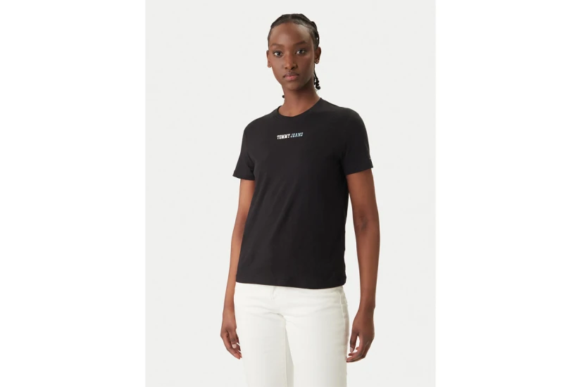 Tommy Jeans Essential Logo 2 Γυναικείο Κοντομάνικο T-Shirt Μαύρο