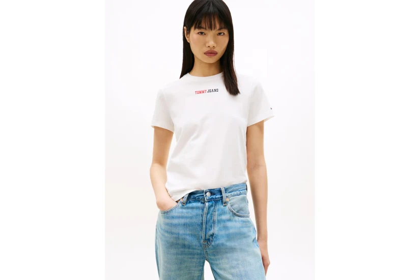 Tommy Jeans Essential Logo 2 Γυναικείο Κοντομάνικο T-Shirt Εκρού