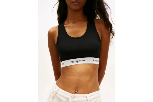 Tommy Jeans Repeat Logo Tape Racerback Crop Top Αμάνικο Γυναικείο (DW0DW22762 BDS)