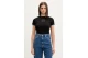 Tommy Jeans Slim Essential Logo Rib Γυναικείο Κοντομάνικο T-Shirt Μαύρο