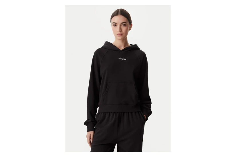 Tommy Jeans Script Raglan Γυναικείο Φούτερ με Κουκούλα Μαύρο