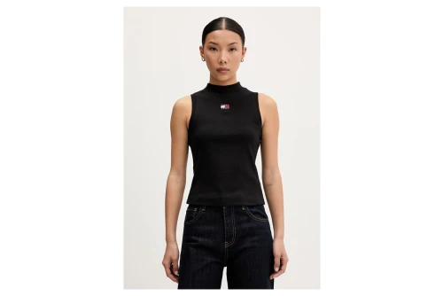 Tommy Jeans Slim Fit Badge Rib Μπλούζα Αμάνικη Γυναικεία (DW0DW23478 BDS)