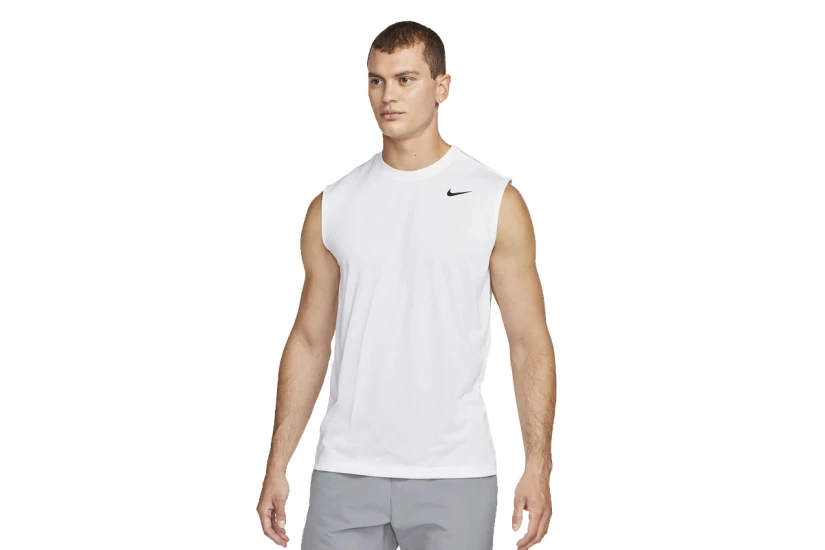 Nike Dri-FIT Legend Ανδρική Αμάνικη Μπλούζα Λευκή
