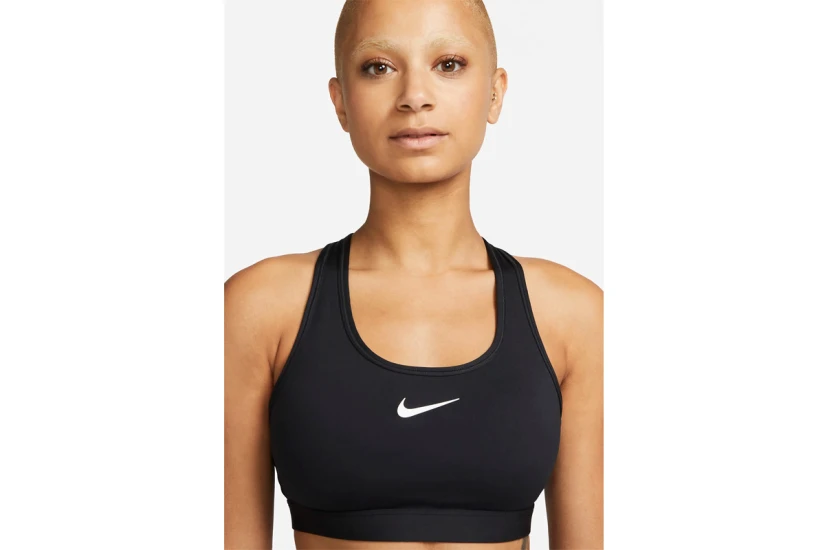 Nike Dri-FIT Swoosh Medium Support Γυναικείο Μπουστάκι Μαύρο