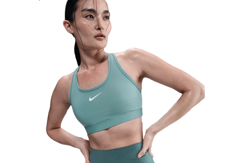 Nike Dri-FIT Swoosh Medium Support Γυναικείο Μπουστάκι Οινοπνευματί