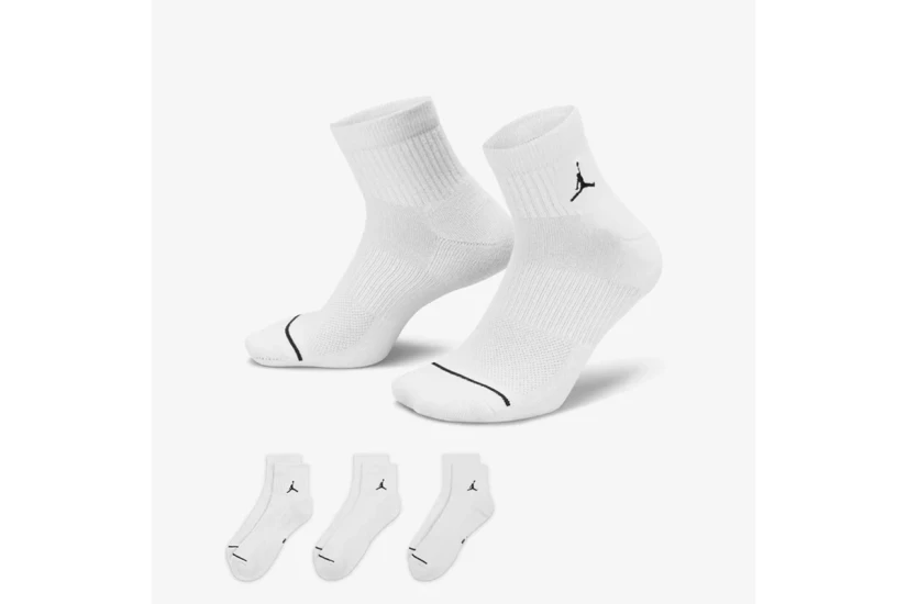 Jordan Everyday Ankle Κοντές Kάλτσες Λευκές 3 Ζευγάρια