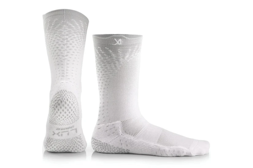 Lux Sports Soccer Grip Unisex Ποδοσφαιρικές Ψηλές Kάλτσες Λευκές, Γκρι