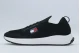 Tommy Jeans Runner Knitted Ανδρικά Sneakers Μαύρα, Λευκά