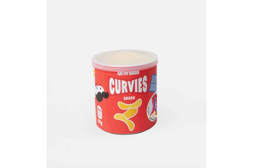 Eat My Socks Curvies Unisex Κάλτσες μέχρι τη Γάμπα Κόκκινες, Μπλε, Κίτρινες 1 Ζευγάρι