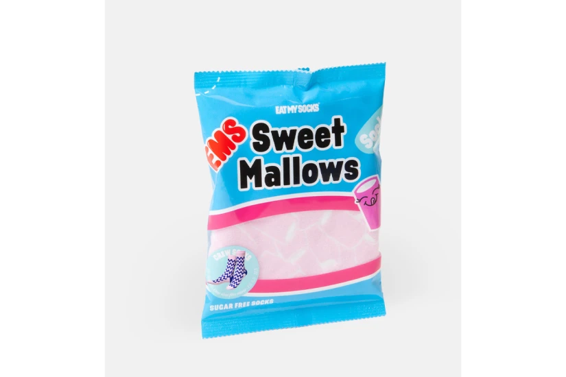 Eat My Socks Sweet Mallows Unisex Κάλτσες μέχρι τη Γάμπα Μπλε, Ροζ 1 Ζευγάρι