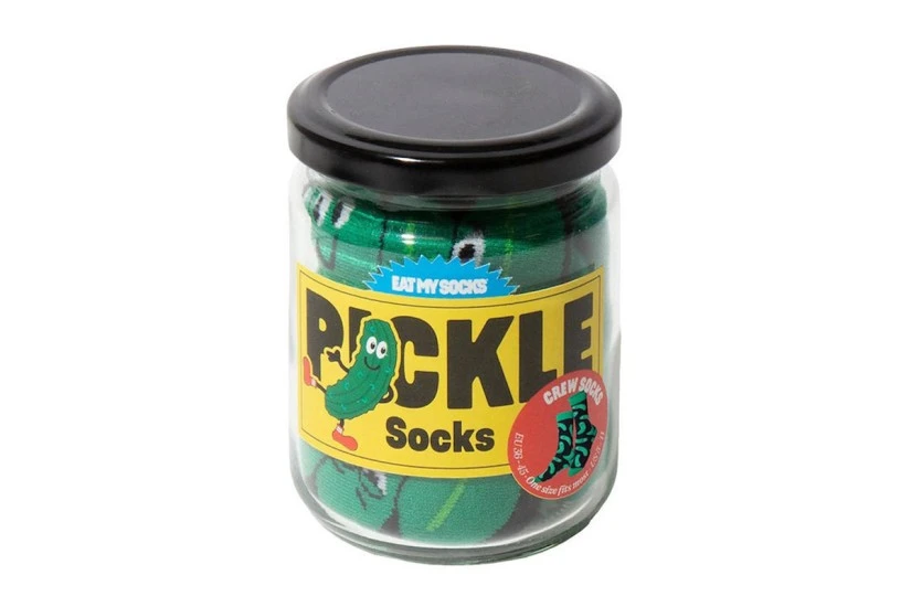 Eat My Socks Pickles Unisex Ψηλές Κάλτσες Πράσινες, Μαύρες, Λευκές 1 Ζευγάρι