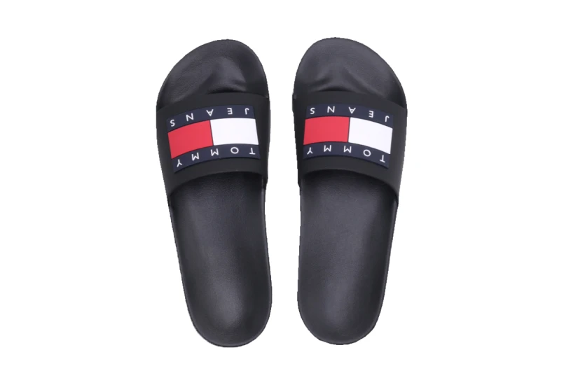 Tommy Jeans Flag Pool Essential Γυναικείες Παντόφλες Μαύρες