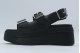 Tommy Jeans Wedge Γυναικεία Σανδάλια Μαύρα