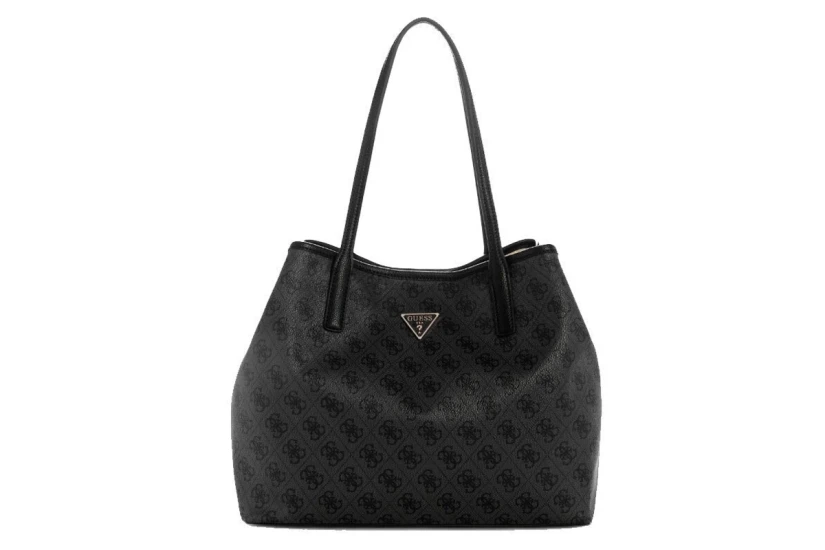 Guess Victtoria Logo 2 In 1 Γυναικεία Τσάντα Tote Μαύρη