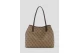 Guess Victtoria Logo 2 In 1 Γυναικεία Τσάντα Tote Μπεζ, Καφέ