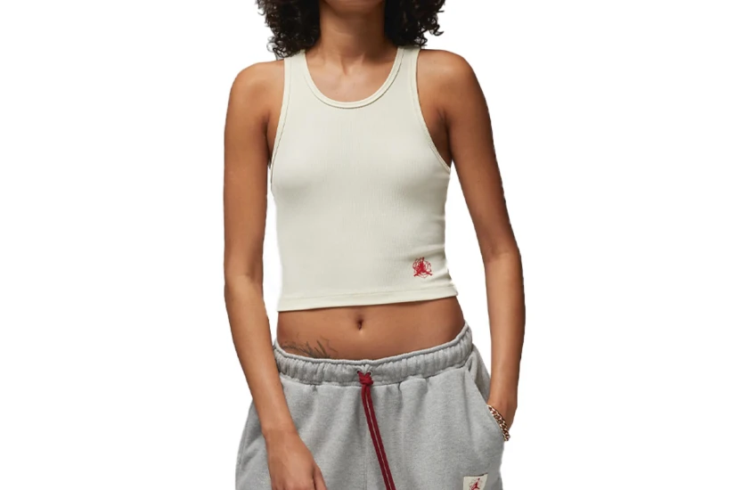 Jordan x Teyana Taylor Γυναικείο Αμάνικo Crop Top Εκρού