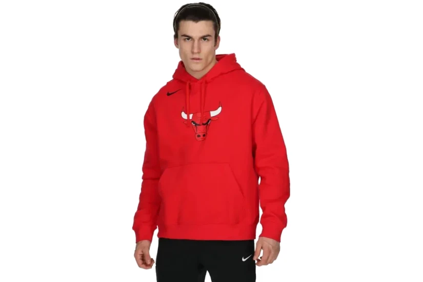 Nike NBA Chicago Bulls Ανδρικό Φούτερ με Κουκούλα Κόκκινο