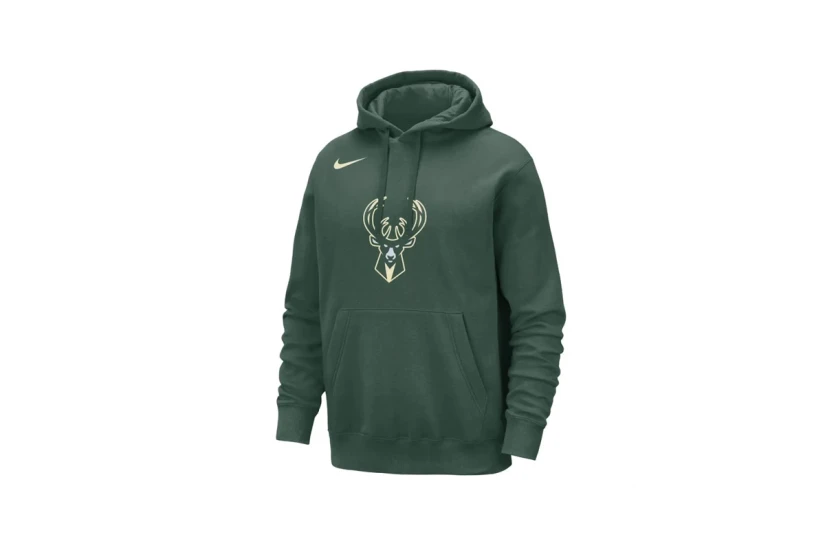 Nike NBA Milwaukee Bucks Ανδρικό Φούτερ με Κουκούλα Κυπαρισσί 