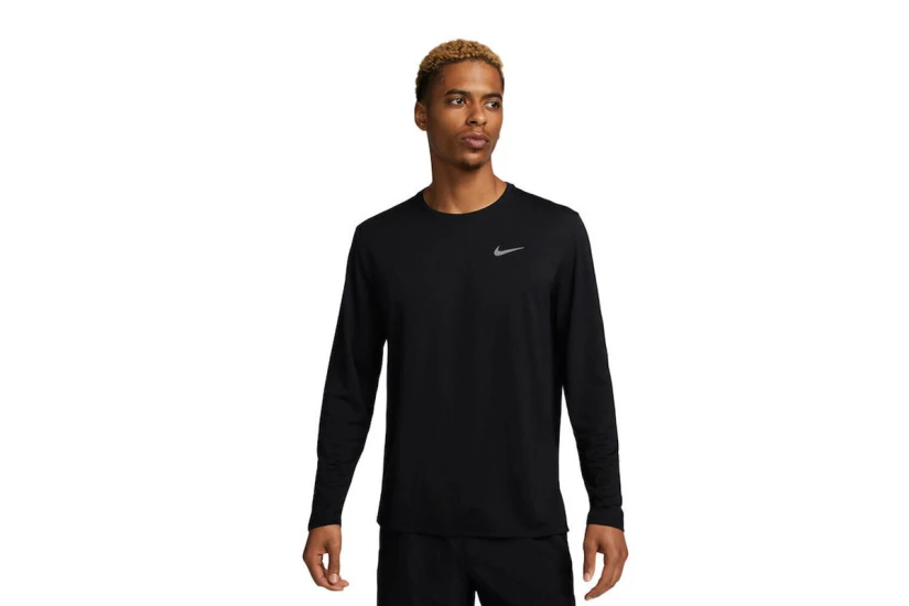 Nike Dri-FIT Ανδρική Μακρυμάνικη Μπλούζα Με Λαιμόκοψη Μαύρη