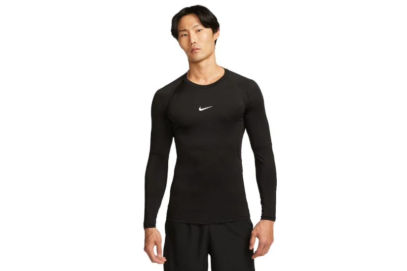 Nike Pro Dri-FIT Fitness Ανδρική Μακρυμάνικη Μπλούζα με Λαιμόκοψη Μαύρη