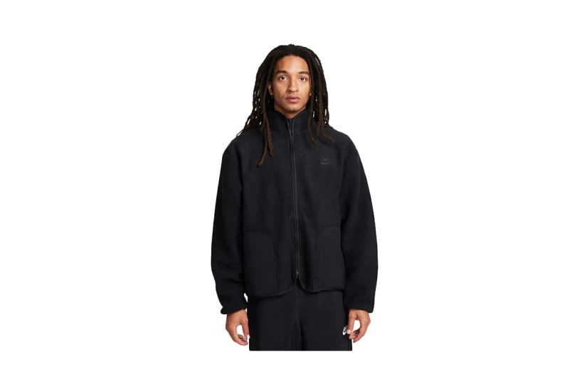 Nike Club Fleece Sherpa Ανδρική Ζακέτα Μαύρη