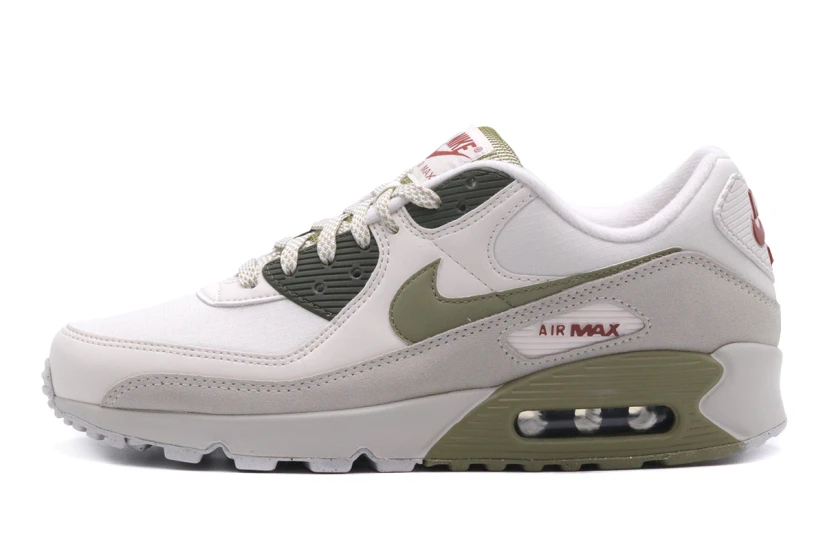 Nike Air Max 90 Ανδρικά Sneakers Λευκά, Γκρι, Χακί