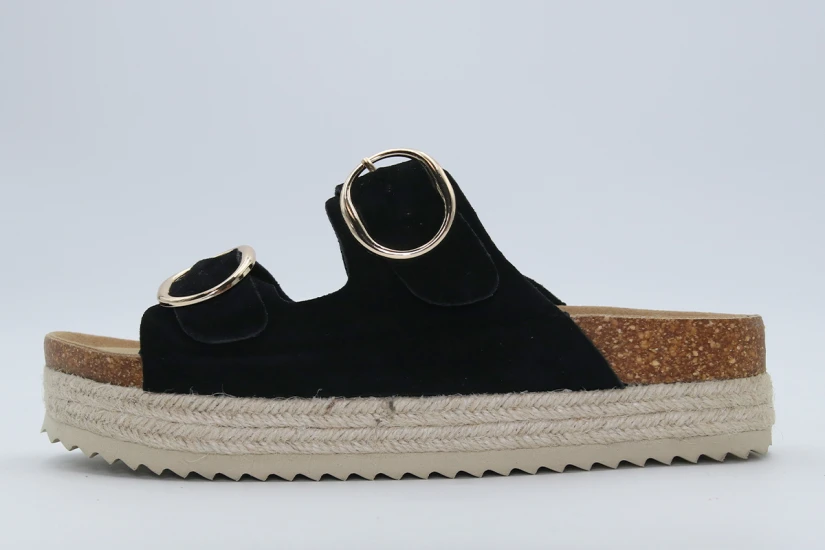 Funky Buddha Suede Γυναικεία Σανδάλια Μαύρα, Καφέ, Μπεζ, Χρυσά