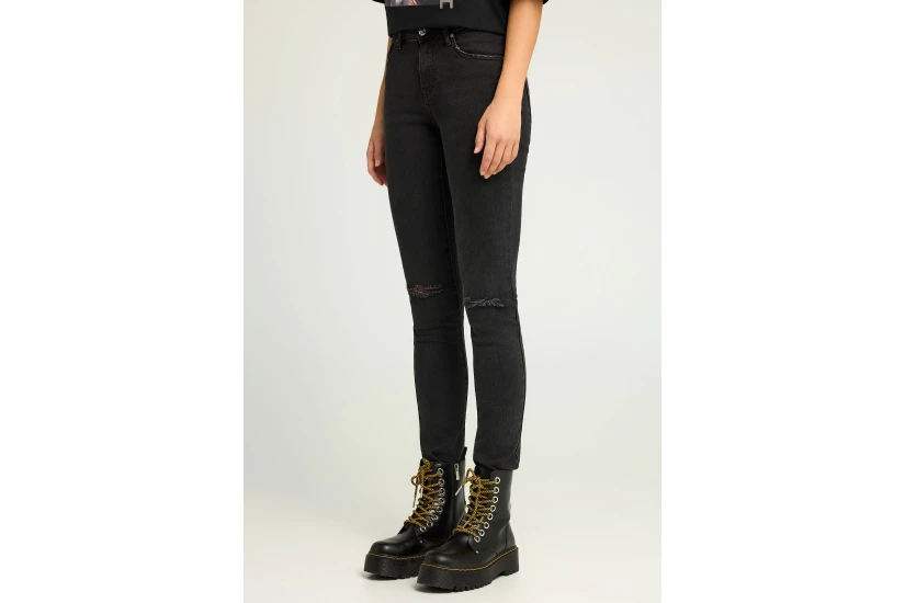 Funky Buddha High Rise Skinny Γυναικείο Παντελόνι Τζιν Μαύρο