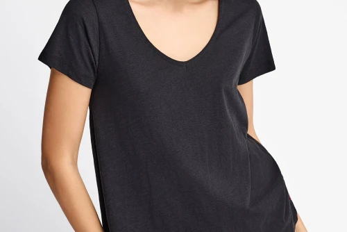 Funky Buddha The Basics Collection V-Neck T-Shirt Γυναικείο (FBL013-100-04-BLACK)