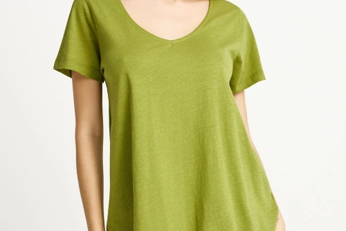 Funky Buddha The Basics Collection V-Neck T-Shirt Γυναικείο (FBL013-100-04-PICKLE)