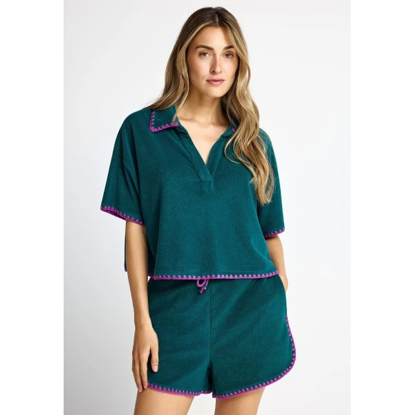 Funky Buddha Terry Towel Polo Γυναικείο (FBL013-100-06-EMERALD)