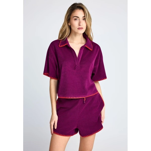 Funky Buddha Terry Towel Polo Γυναικείο (FBL013-100-06-GRAPE-JUICE)