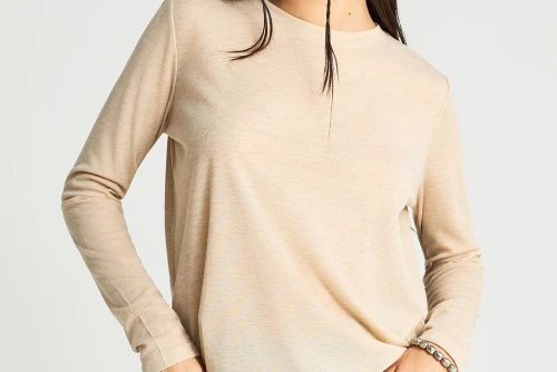 Funky Buddha Μπλούζα Με Λαιμόκοψη Γυναικεία (FBL013-100-07-WARM-SAND)