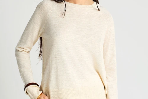 Funky Buddha Cotton Fine Knit Πουλόβερ Γυναικείο (FBL013-100-09-CHALK)