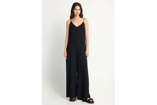 Funky Buddha Loose Fit Ολόσωμη Φόρμα Γυναικεία (FBL013-100-12-BLACK)