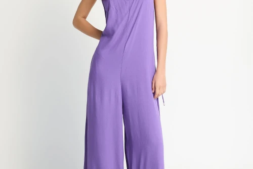 Funky Buddha Loose Fit Ολόσωμη Φόρμα Γυναικεία (FBL013-100-12-DUSTY-LAVENDER)