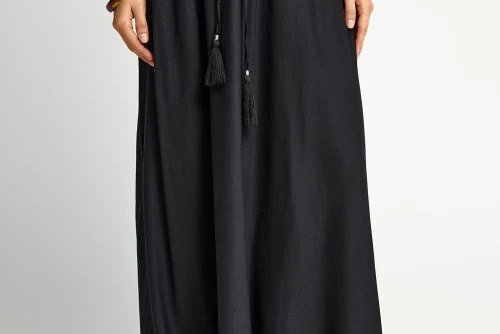 Funky Buddha Elastic Waist Φούστα Maxi Γυναικεία (FBL013-100-14-BLACK)