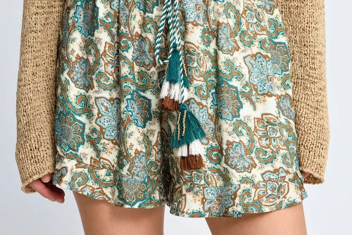 Funky Buddha Floral Σορτς Casual Γυναικείο (FBL013-101-03-BLUE-HEAVEN)