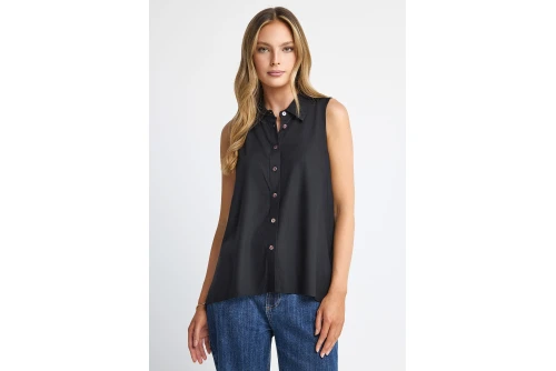 Funky Buddha Viscose Πουκάμισο Αμάνικο Γυναικείο (FBL013-101-05-BLACK)