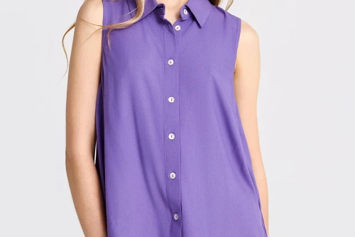Funky Buddha Viscose Πουκάμισο Αμάνικο Γυναικείο (FBL013-101-05-DUSTY-LAVENDER)