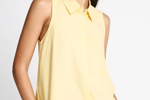 Funky Buddha Viscose Πουκάμισο Αμάνικο Γυναικείο (FBL013-101-05-LEMONADE)