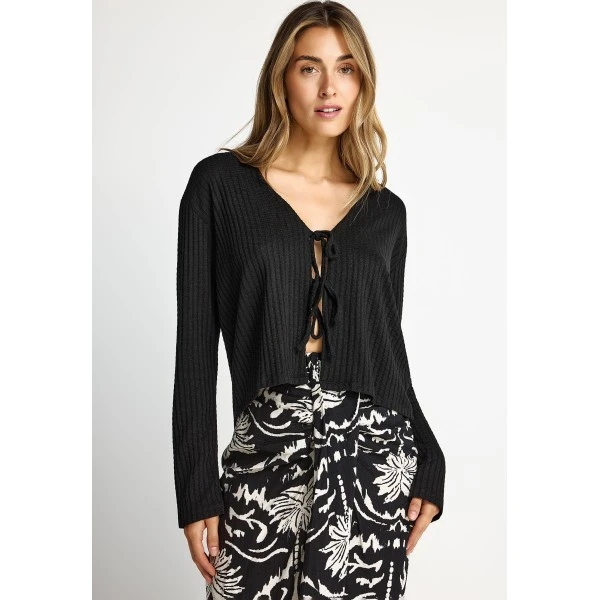 Funky Buddha Rib Ζακέτα Πλεκτή Γυναικεία (FBL013-101-07-BLACK)