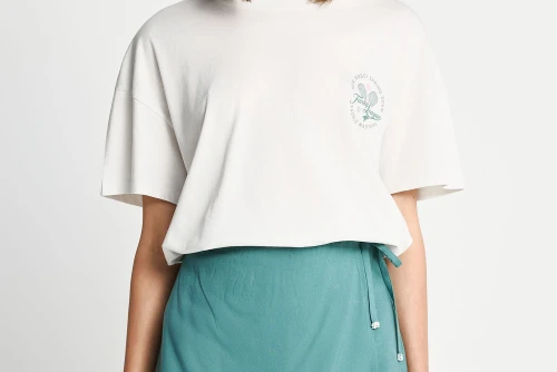 Funky Buddha Side Tie Φούστα Mini Γυναικεία (FBL013-101-14-GREEN-LAKE)