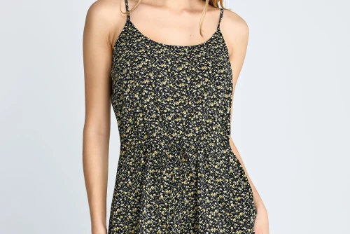 Funky Buddha Floral Ολόσωμο Σορτς Γυναικείο (FBL013-102-12-BLACK)