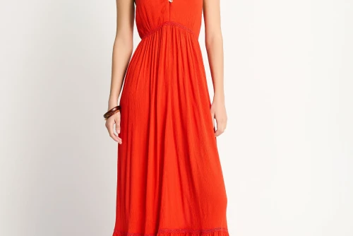 Funky Buddha Φόρεμα Maxi Γυναικείο (FBL013-102-13-SPICY-ORANGE)