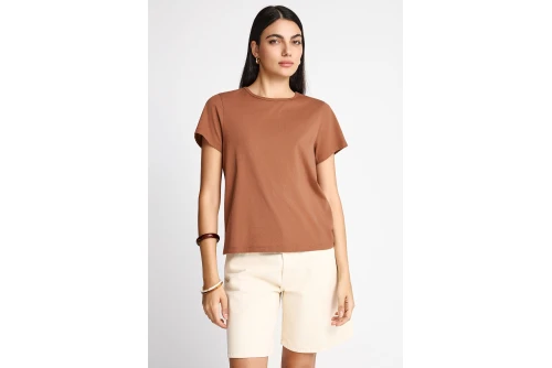 Funky Buddha The Basics Collection T-Shirt Γυναικείο (FBL013-103-04-CAPPUCCINO)
