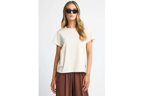 Funky Buddha The Basics Collection T-Shirt Γυναικείο (FBL013-103-04-CHALK)