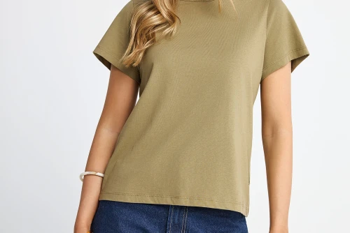 Funky Buddha The Basics Collection T-Shirt Γυναικείο (FBL013-103-04-GREEN-MOSS)